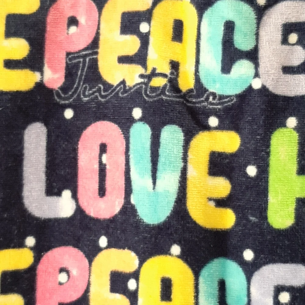 Justice brand kids after bath peace towel dress. Size M/L.